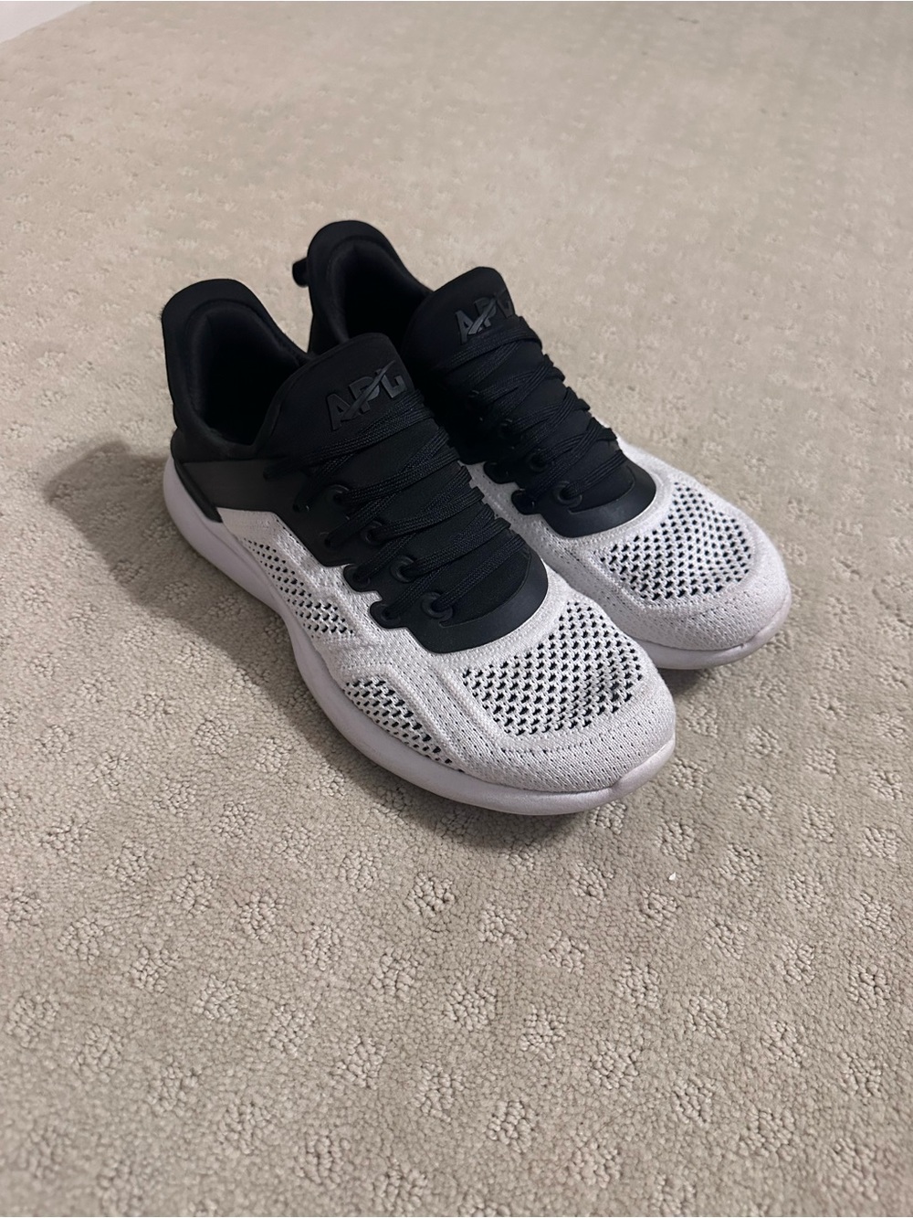 APL White and Black Knit Sneakers